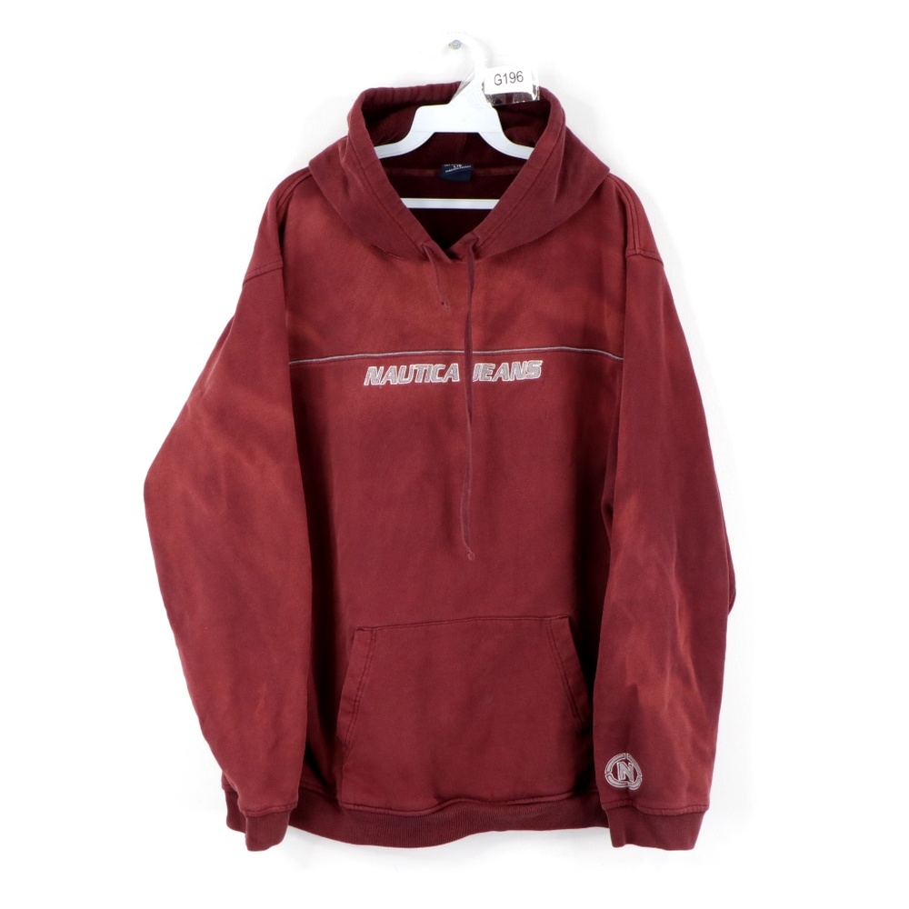 Vtg 90s Nautica Distressed Faded Hoodie Sweatshirt